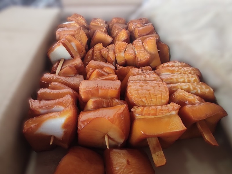 Шашлык из кальмара холодного копчения